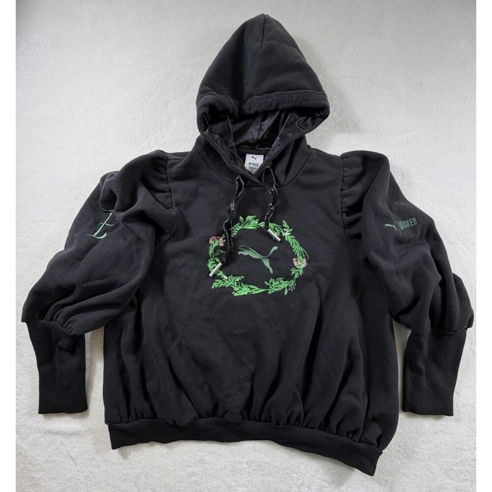PUMA X WICKED Elphaba Elphie Hooded Hoodie Black Sweatshirt XL Womens Rare